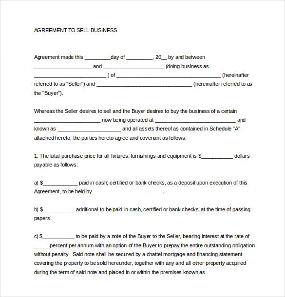 free templates for sales agreement